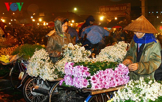 Blumenmarkt Quang An in Hanoi vor dem Tetfest - ảnh 1